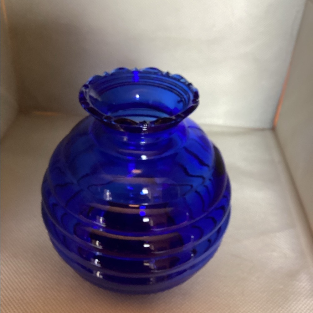 Round Cobalt Beehive Vase